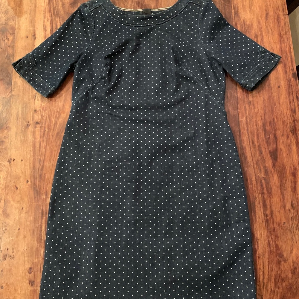 Boden denim dress with polka dots